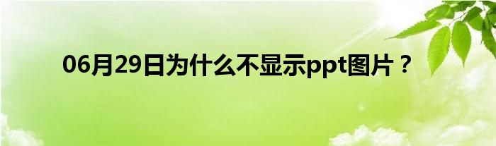 06月29日为什么不显示ppt图片？