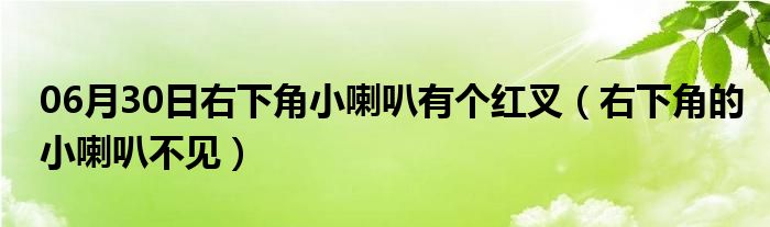 06月30日右下角小喇叭有个红叉（右下角的小喇叭不见）