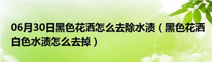 06月30日黑色花洒怎么去除水渍（黑色花洒白色水渍怎么去掉）