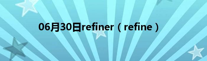 06月30日refiner（refine）