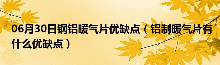 06月30日钢铝暖气片优缺点（铝制暖气片有什么优缺点）