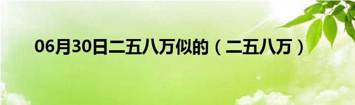 06月30日二五八万似的（二五八万）