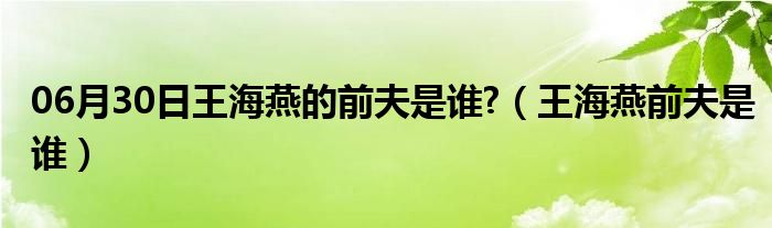 06月30日王海燕的前夫是谁?（王海燕前夫是谁）