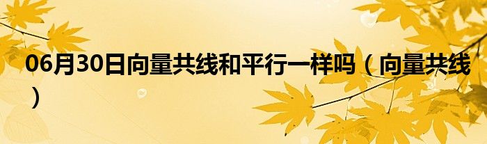 06月30日向量共线和平行一样吗（向量共线）