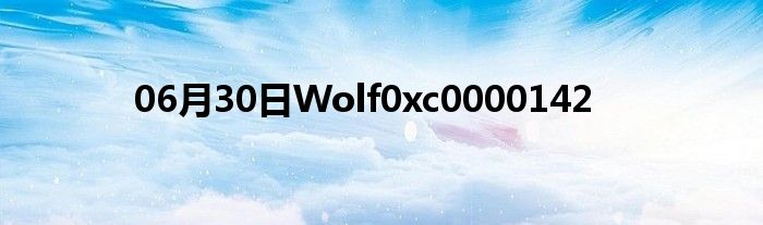 06月30日Wolf0xc0000142