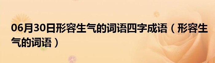 06月30日形容生气的词语四字成语（形容生气的词语）