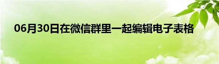 06月30日在微信群里一起编辑电子表格