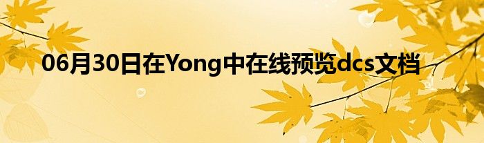 06月30日在Yong中在线预览dcs文档