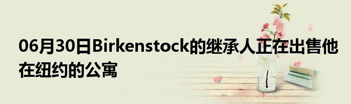 06月30日Birkenstock的继承人正在出售他在纽约的公寓