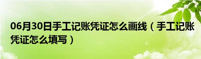 06月30日手工记账凭证怎么画线（手工记账凭证怎么填写）