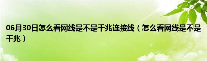 06月30日怎么看网线是不是千兆连接线（怎么看网线是不是千兆）