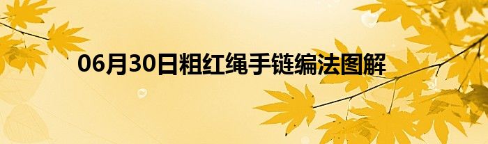 06月30日粗红绳手链编法图解