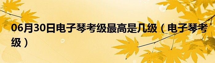 06月30日电子琴考级最高是几级（电子琴考级）