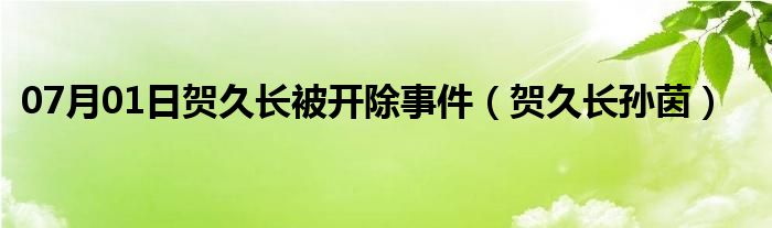 07月01日贺久长被开除事件（贺久长孙茵）