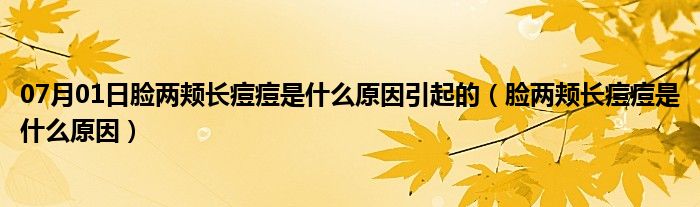 07月01日脸两颊长痘痘是什么原因引起的（脸两颊长痘痘是什么原因）