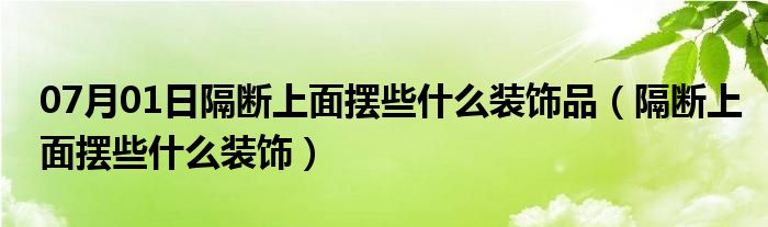 07月01日隔断上面摆些什么装饰品（隔断上面摆些什么装饰）