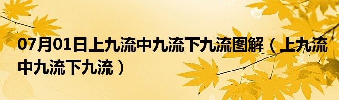 07月01日上九流中九流下九流图解（上九流中九流下九流）