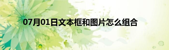 07月01日文本框和图片怎么组合