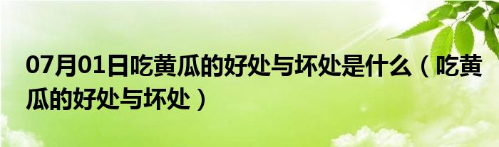 07月01日吃黄瓜的好处与坏处是什么（吃黄瓜的好处与坏处）