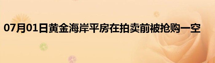 07月01日黄金海岸平房在拍卖前被抢购一空