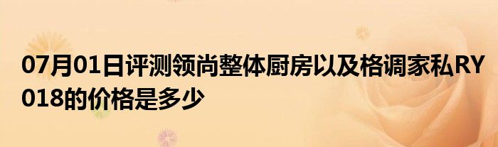 07月01日评测领尚整体厨房以及格调家私RY018的价格是多少