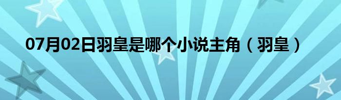 07月02日羽皇是哪个小说主角（羽皇）