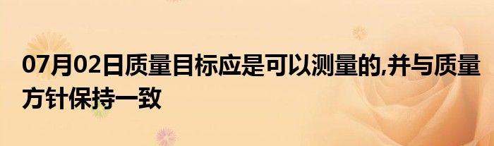 07月02日质量目标应是可以测量的,并与质量方针保持一致