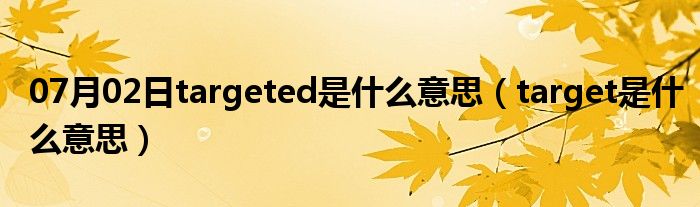 07月02日targeted是什么意思（target是什么意思）