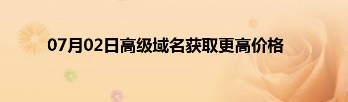 07月02日高级域名获取更高价格