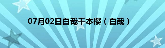 07月02日白哉千本樱（白哉）