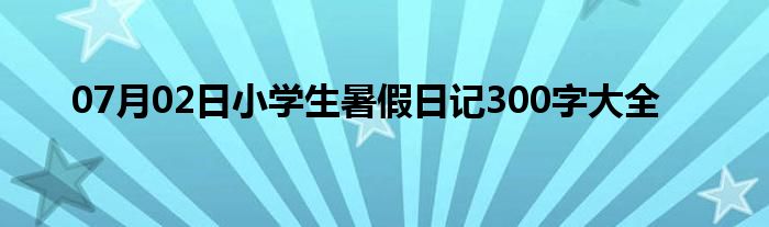 07月02日小学生暑假日记300字大全