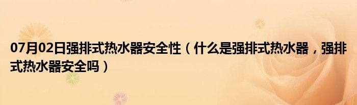 07月02日强排式热水器安全性（什么是强排式热水器，强排式热水器安全吗）