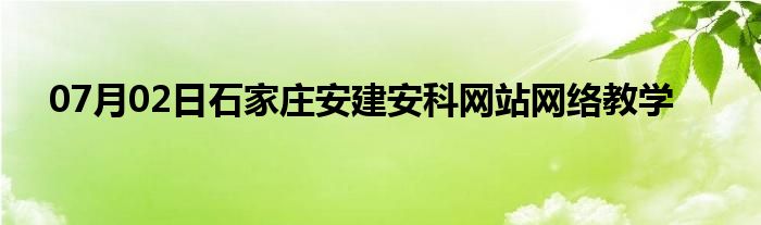 07月02日石家庄安建安科网站网络教学