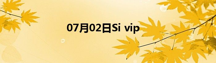 07月02日Si vip