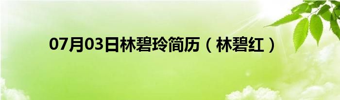 07月03日林碧玲简历（林碧红）