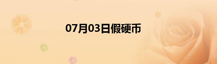 07月03日假硬币