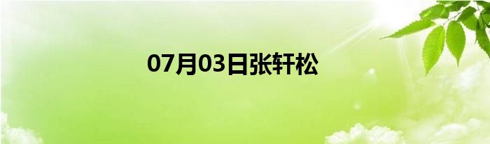 07月03日张轩松