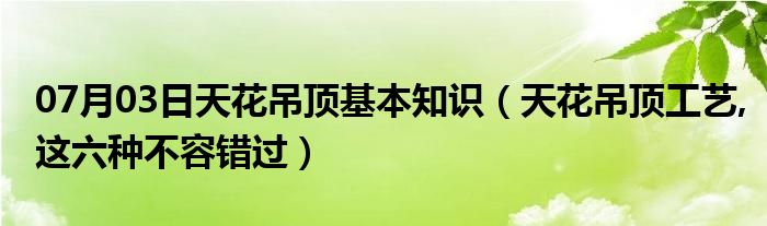 07月03日天花吊顶基本知识（天花吊顶工艺,这六种不容错过）