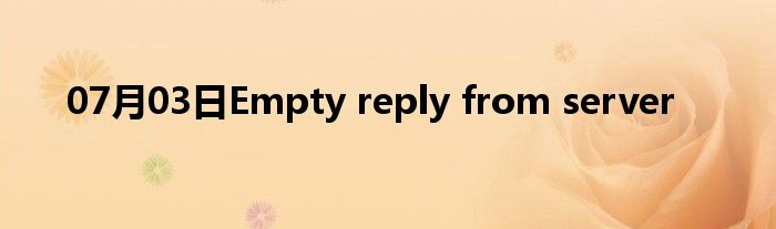 07月03日Empty reply from server