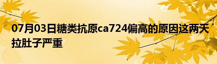 07月03日糖类抗原ca724偏高的原因这两天拉肚子严重