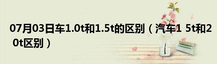 07月03日车1.0t和1.5t的区别（汽车1 5t和2 0t区别）