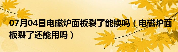 07月04日电磁炉面板裂了能换吗（电磁炉面板裂了还能用吗）