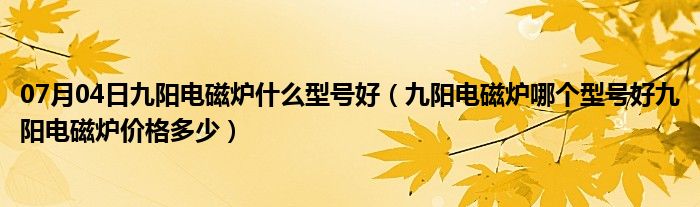 07月04日九阳电磁炉什么型号好（九阳电磁炉哪个型号好九阳电磁炉价格多少）