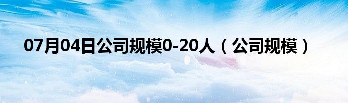 07月04日公司规模0-20人（公司规模）