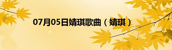 07月05日婧琪歌曲（婧琪）