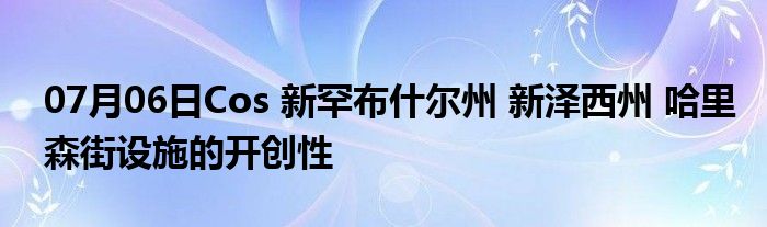 07月06日Cos 新罕布什尔州 新泽西州 哈里森街设施的开创性