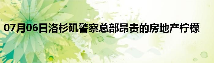 07月06日洛杉矶警察总部昂贵的房地产柠檬