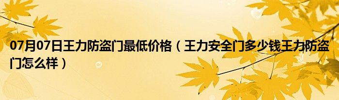 07月07日王力防盗门最低价格（王力安全门多少钱王力防盗门怎么样）