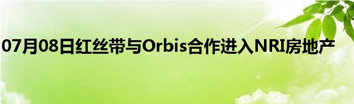 07月08日红丝带与Orbis合作进入NRI房地产