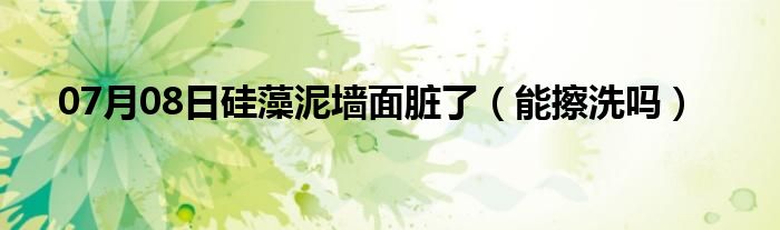 07月08日硅藻泥墙面脏了（能擦洗吗）